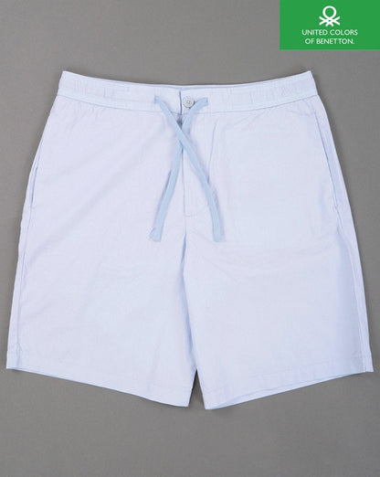 Benetton Cotton Canvas Drawstring Short Sky Blue