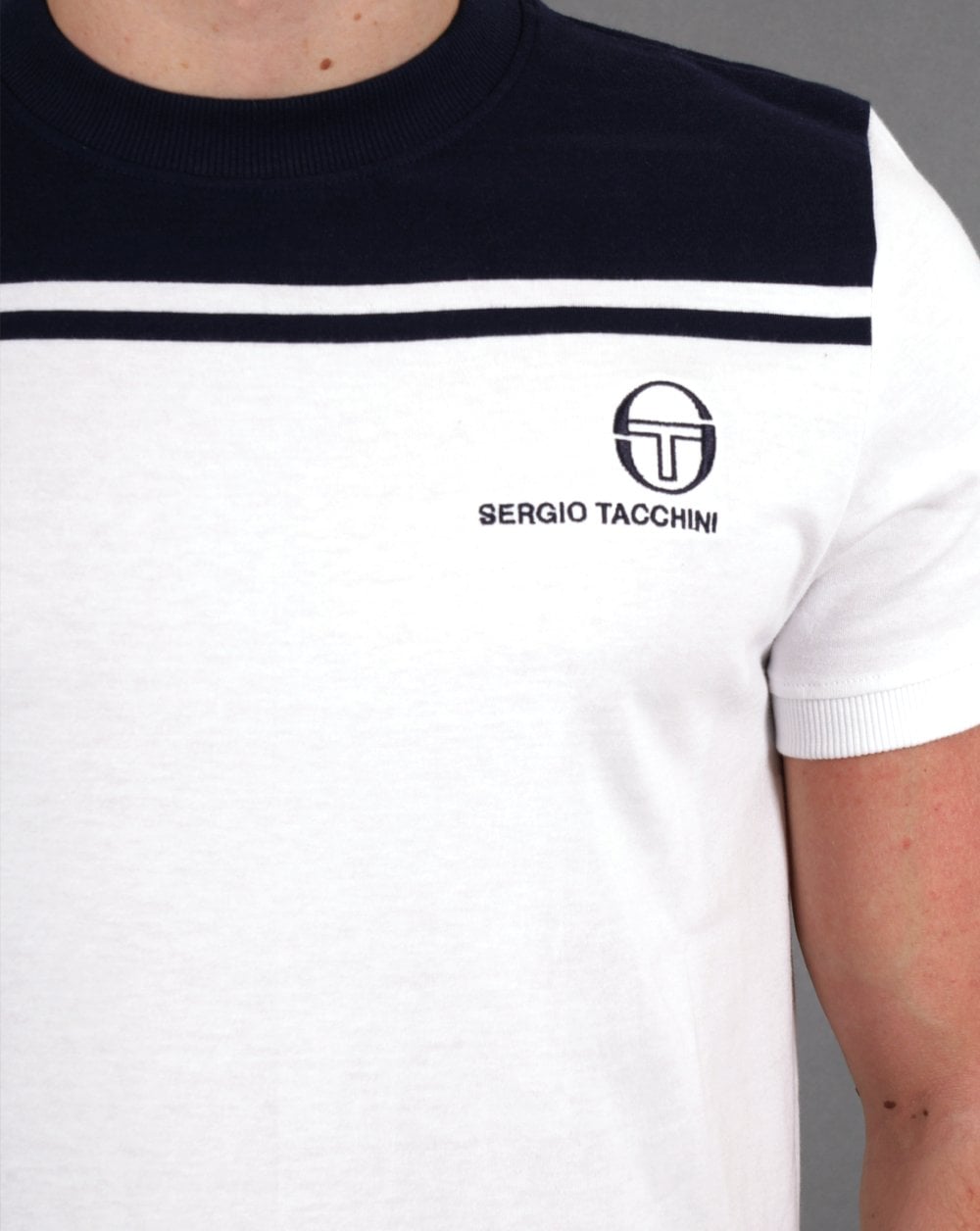 Sergio Tacchini New Young Line T Shirt White/Navy Blue