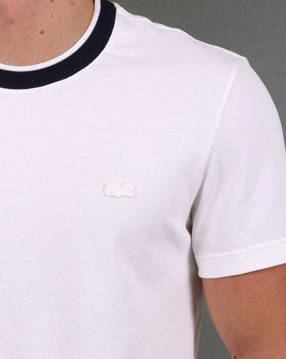 Lacoste Pique T-shirt Off White/Navy