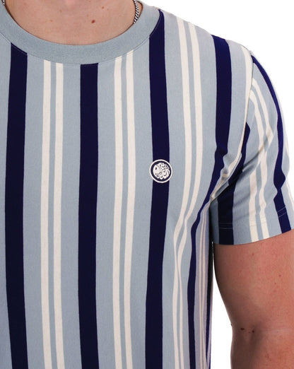 Pretty Green Capella Stripe T-shirt Light Blue