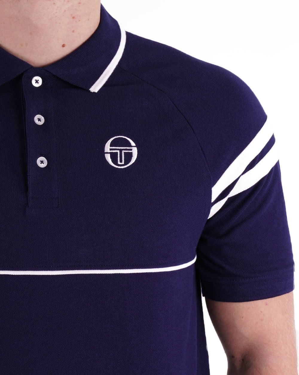 Sergio Tacchini Orion Polo Shirt Navy Blue/White