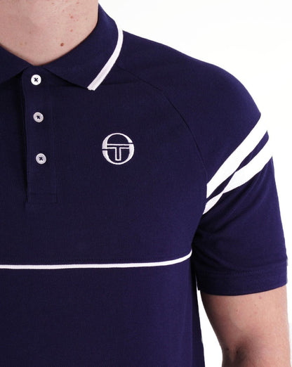 Sergio Tacchini Orion Polo Shirt Navy Blue/White