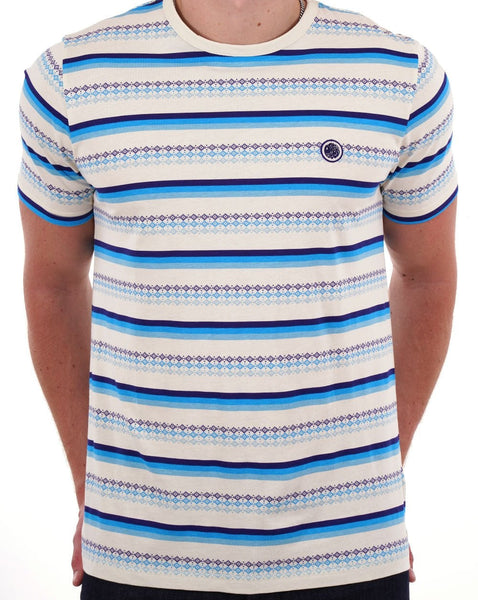 Pretty Green Larman Stripe T-shirt Stone