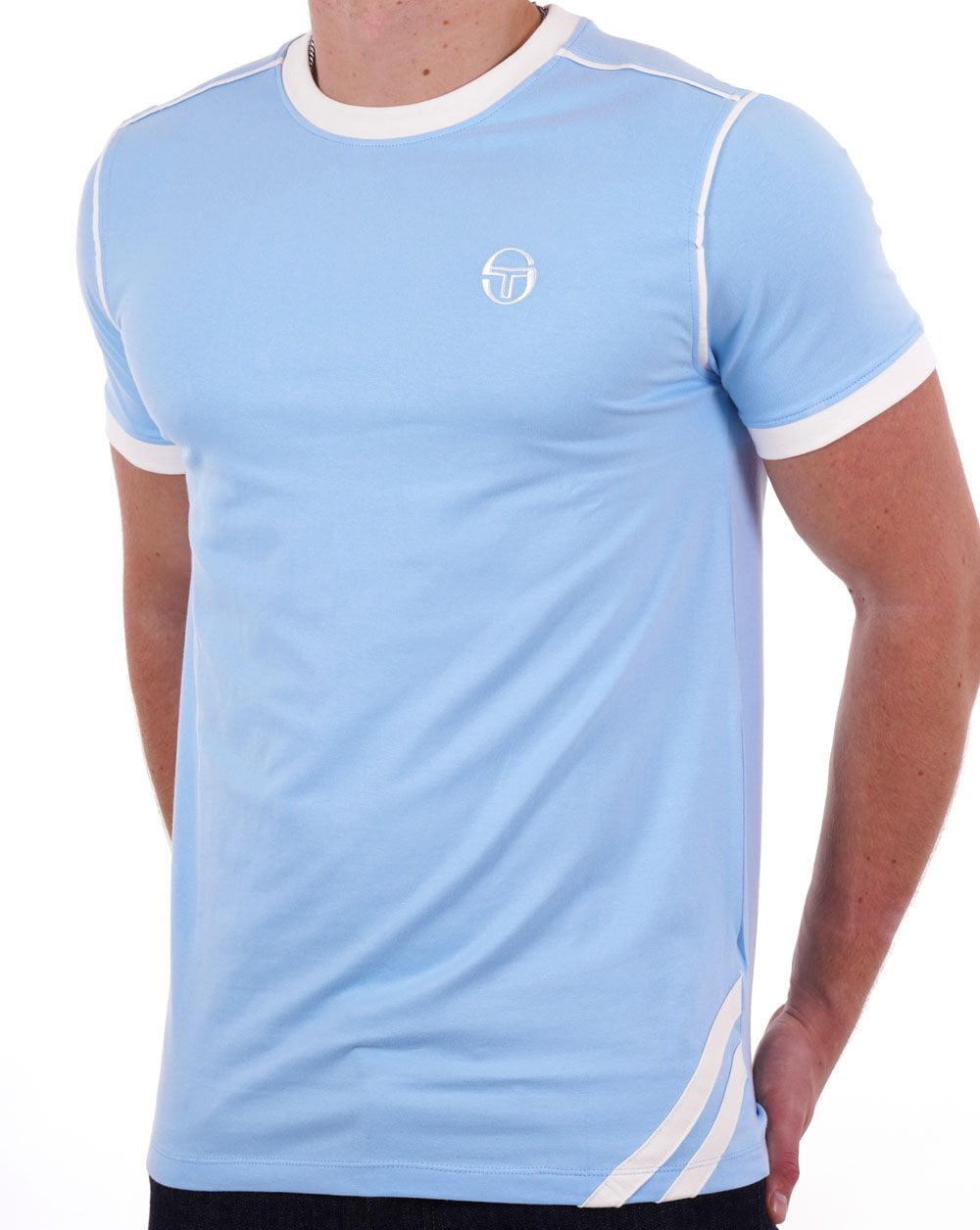 Sergio Tacchini 2 stripe T Shirt Sky Blue