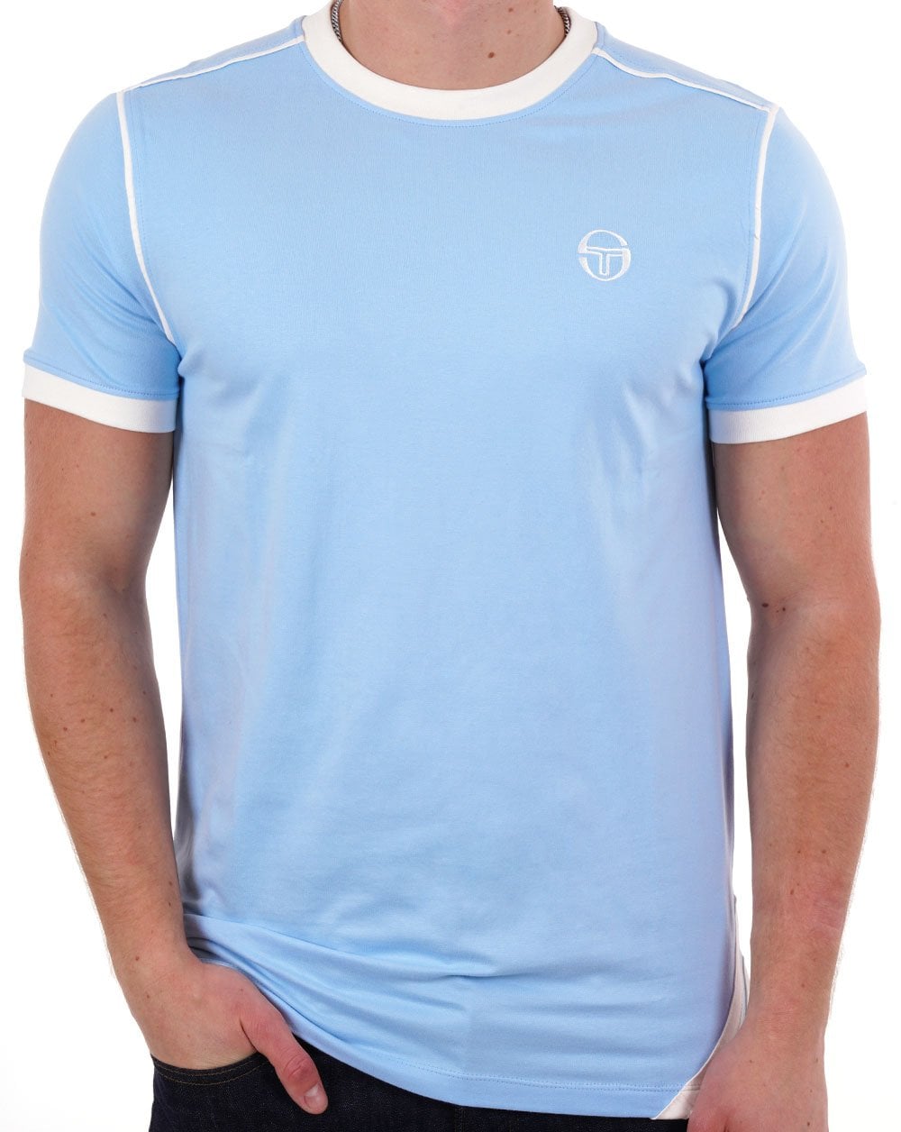 Sergio Tacchini 2 stripe T Shirt Sky Blue