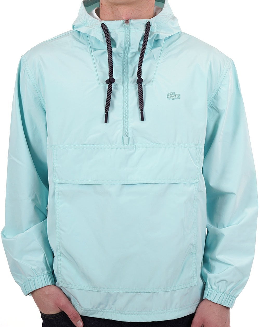 Lacoste Quarter Zip Hooded Jacket Pastille Mint