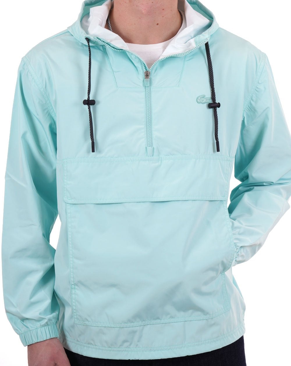 Lacoste Quarter Zip Hooded Jacket Pastille Mint