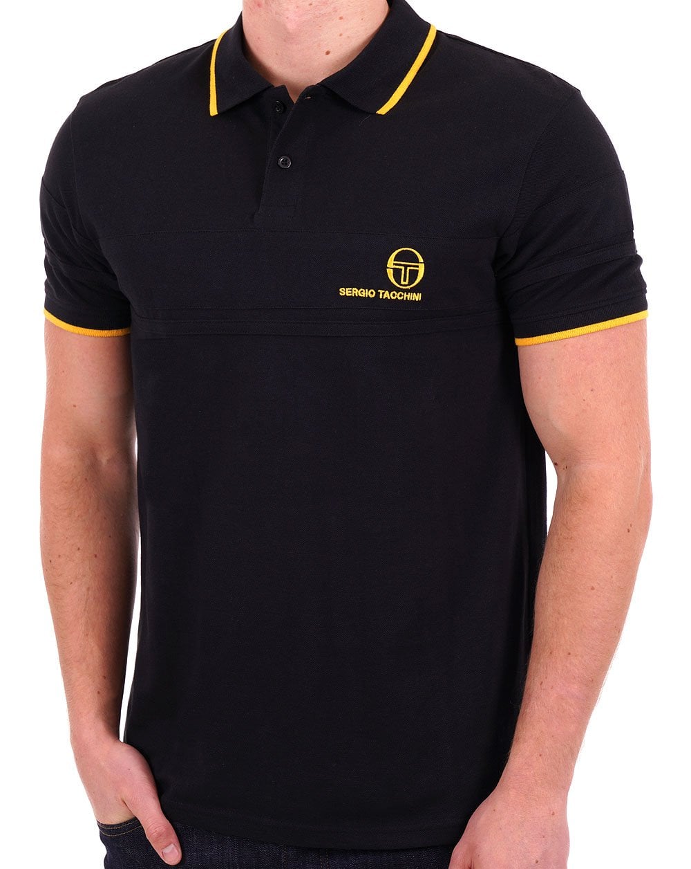 Sergio Tacchini YL Polo Shirt Black/Gold