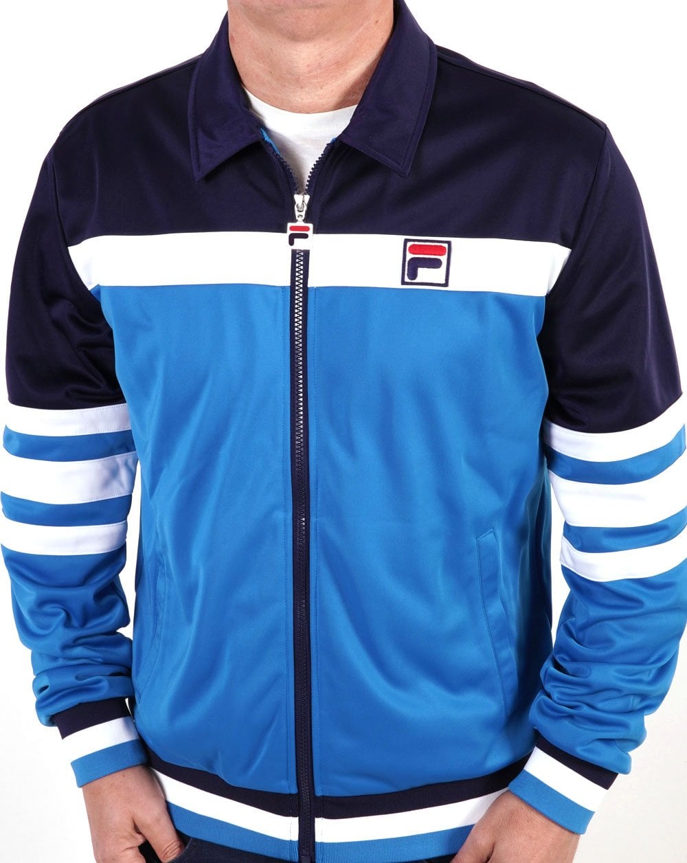 Fila Vintage Vilas Track Top Blue Navy White