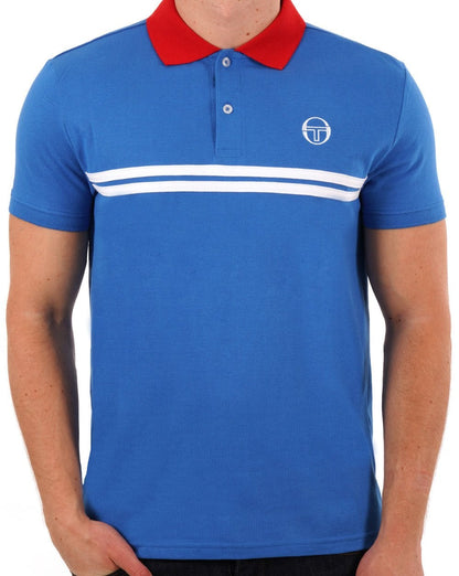 Sergio Tacchini Supermac Polo Shirt Royal Blue/Red/White