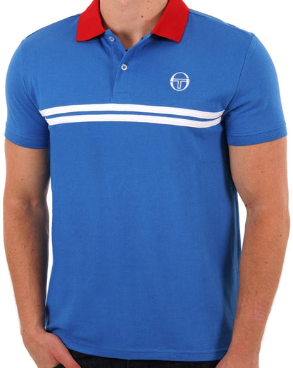 Sergio Tacchini Supermac Polo Shirt Royal Blue/Red/White