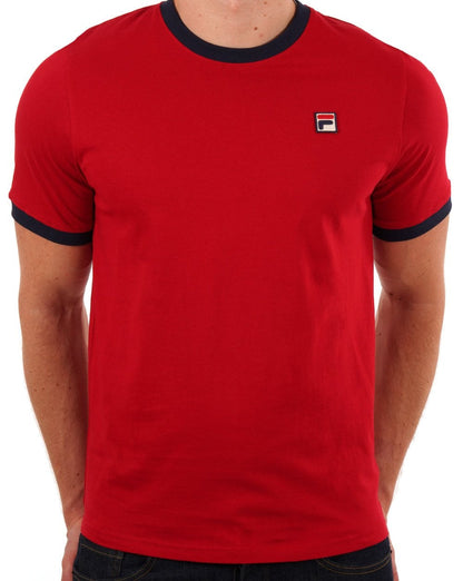 Fila Vintage Ringer T Shirt Dark Red/Navy