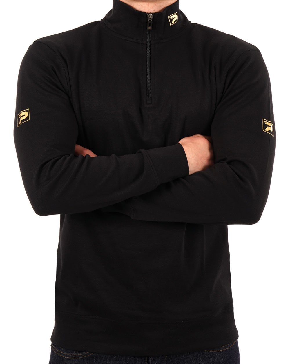 Patrick Villan 1/4 Zip Top Black/Gold