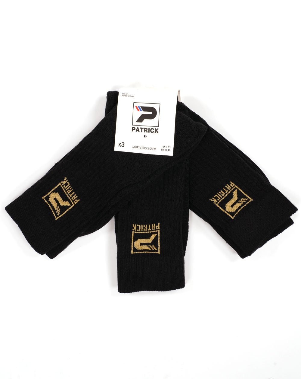 Patrick Villan 3 Pack Socks Black/Gold