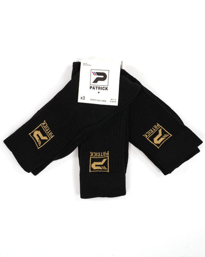 Patrick Villan 3 Pack Socks Black/Gold