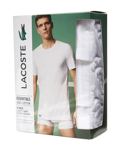 Lacoste Triple Pack Label T-shirt White/White