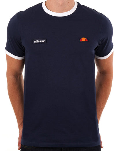 Ellesse Ringer T Shirt Navy/White