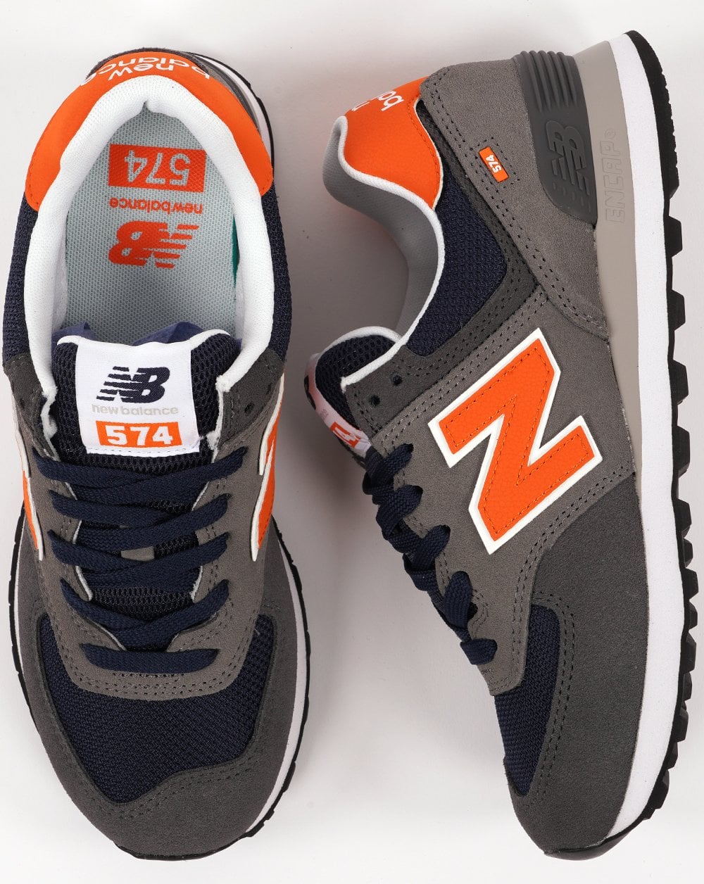 New Balance 574 Trainer Grey/Orange