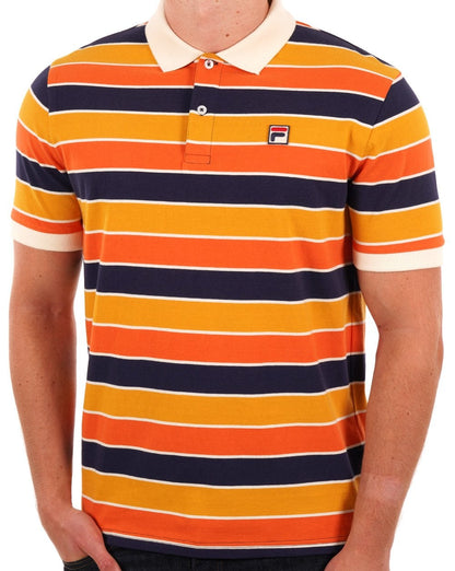 Fila Vintage Striped Polo Orange/Navy
