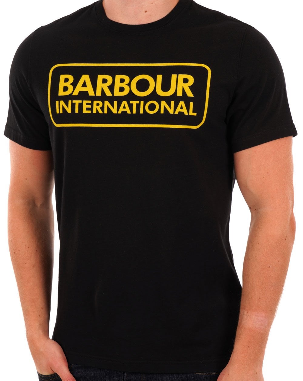 Barbour International Block Logo T-shirt Black - Gold