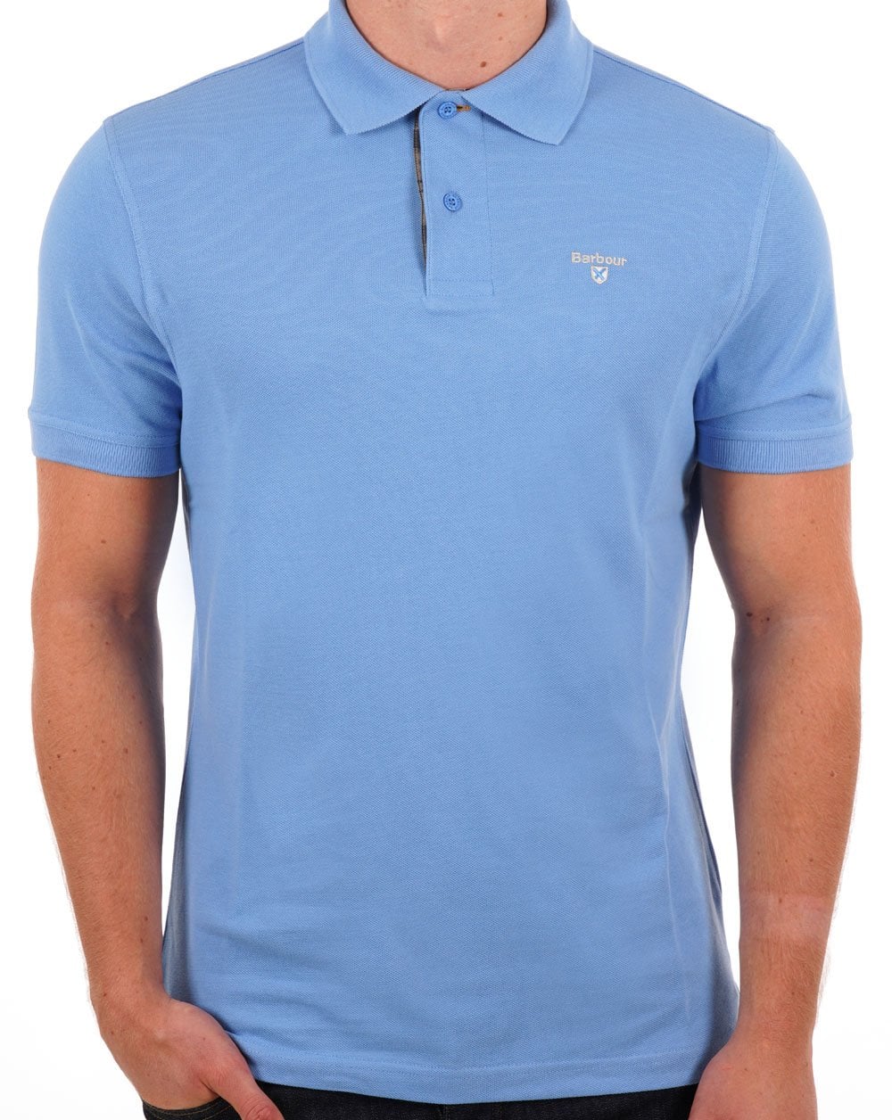 Barbour Tartan Pique Polo Blue