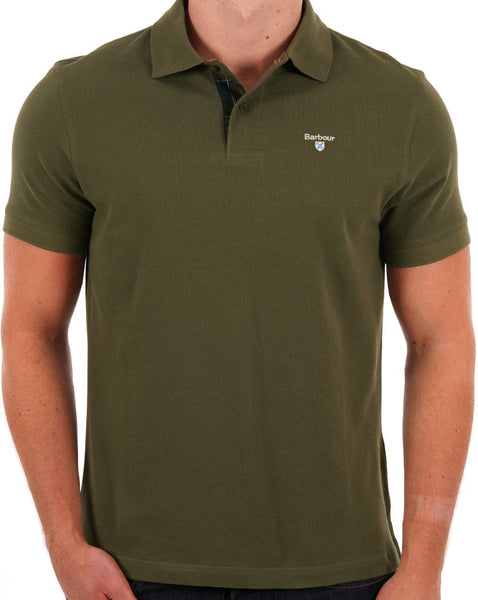 Barbour Tartan Pique Polo Dark Olive