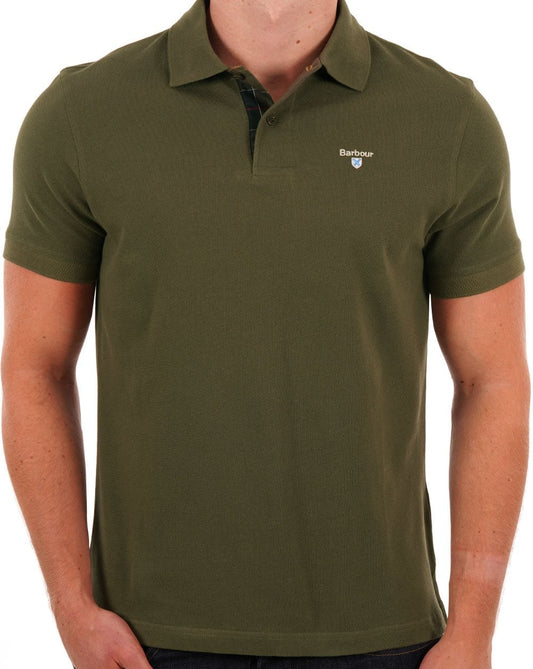 Barbour Tartan Pique Polo Dark Olive