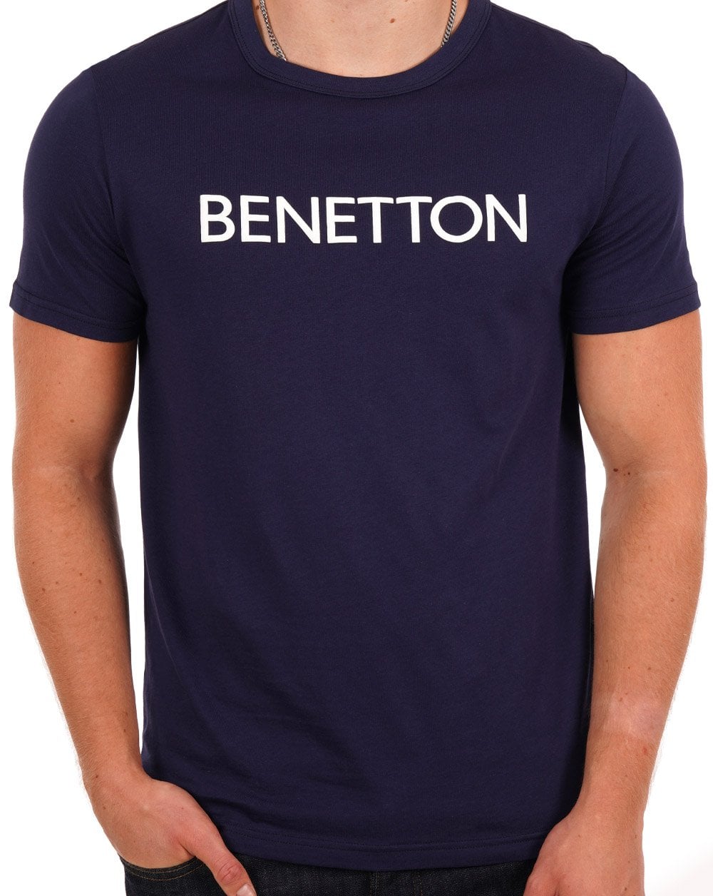 Benetton Logo T-shirt Navy/White