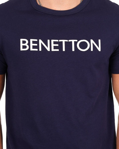 Benetton Logo T-shirt Navy/White