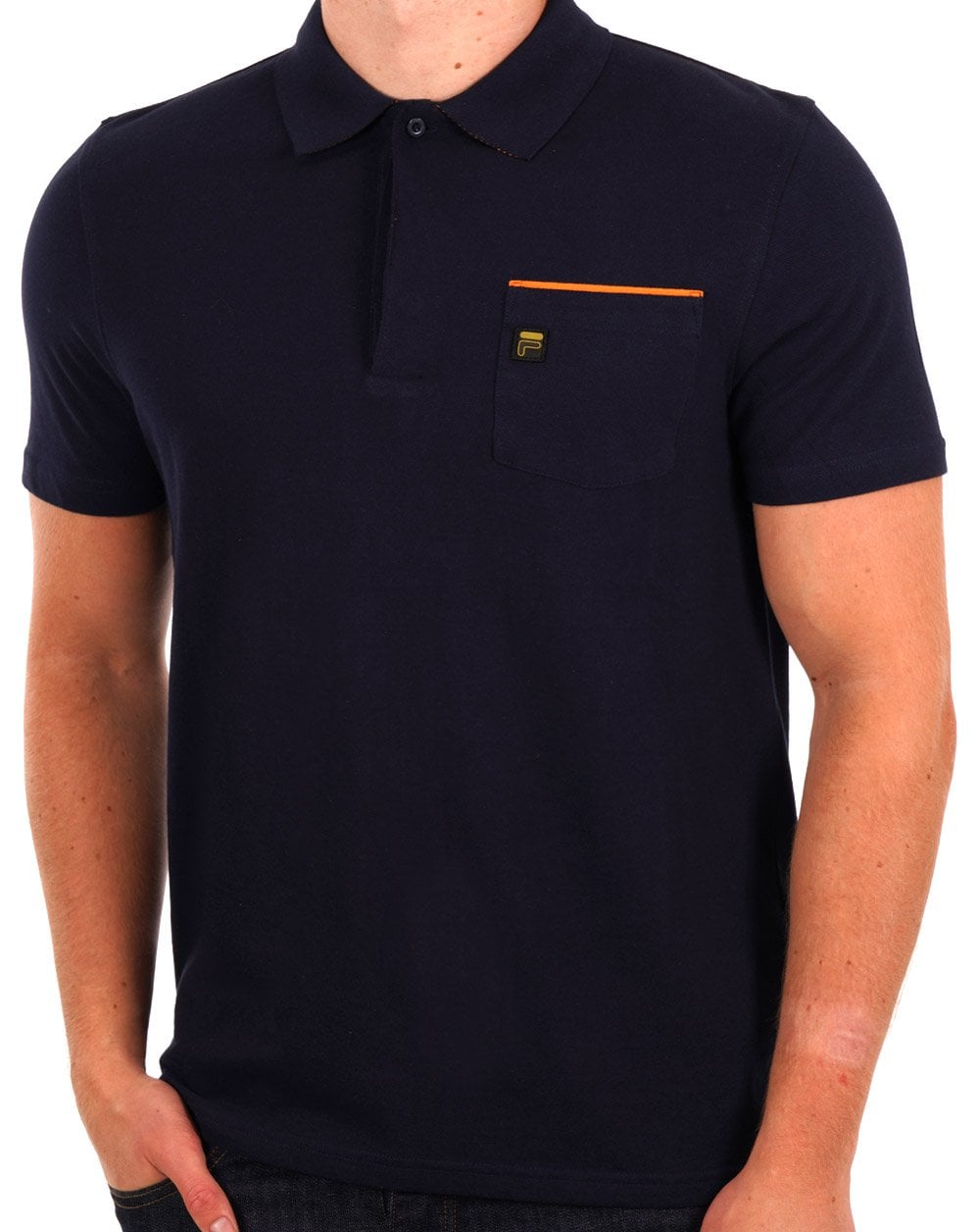 Fila Gold Bruni Polo Shirt Navy/Orange