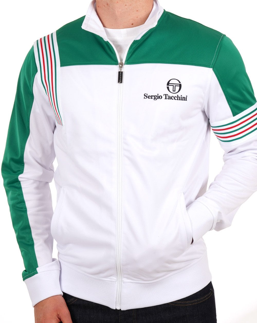 Sergio Tacchini Wilander Track Top White/Green