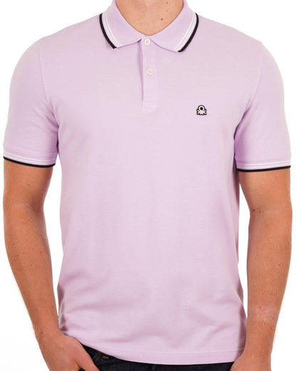 Benetton Tipped Polo Shirt Lilac
