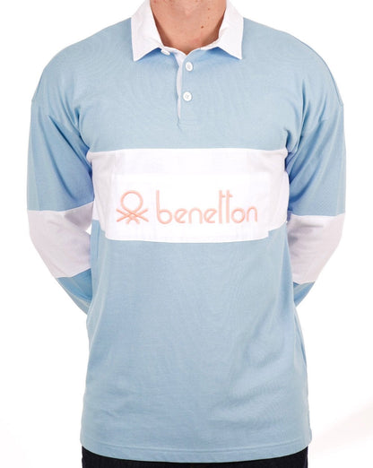 Benetton Rugby Shirt Sky/White