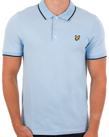 Lyle & Scott Tipped Polo Shirt Sky Blue/Navy