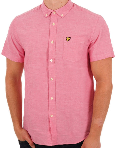 Lyle & Scott Short Sleeve Oxford Shirt Pink