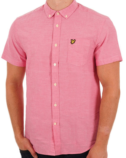 Lyle & Scott Short Sleeve Oxford Shirt Pink