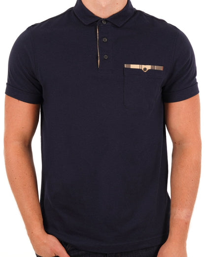 Barbour Tartan Pocket Polo Navy
