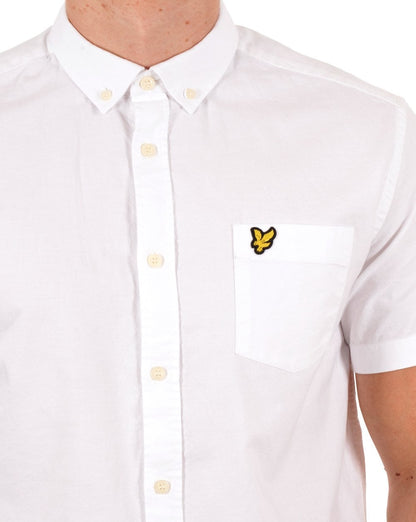 Lyle & Scott Short Sleeve Oxford Shirt White