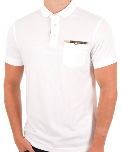 Barbour Tartan Pocket Polo White