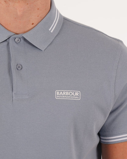 Barbour International Tipped Polo Powder Blue