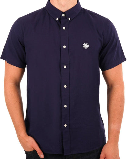 Pretty Green Oxford Short Sleeve Shirt Navy