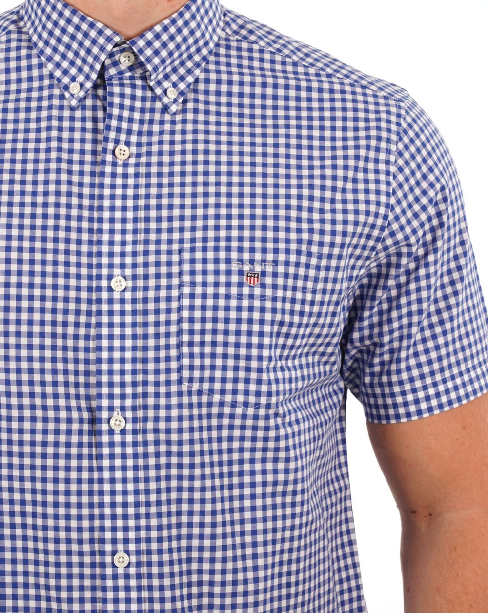 Gant Gingham SS Shirt College Blue