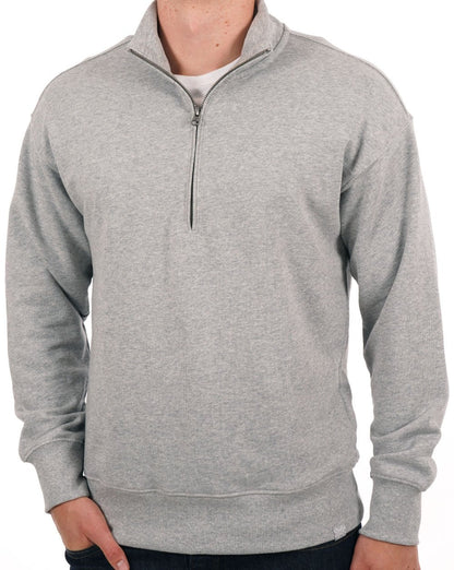 Benetton Quarter Zip Sweat Top Grey Marl