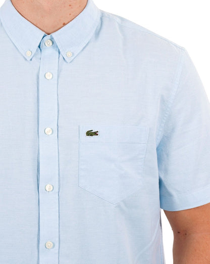 Lacoste Oxford Short Sleeve Shirt Sky Blue