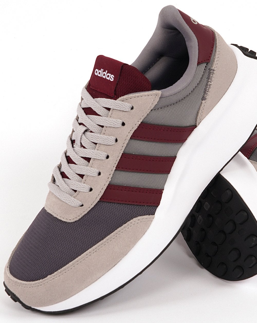 Adidas 70s Run Trainers Grey Burgundy