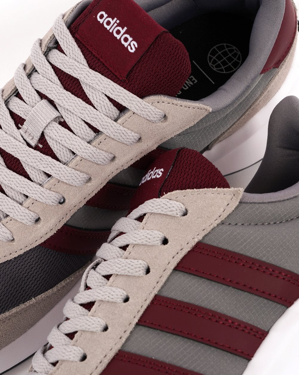 Adidas 70s Run Trainers Grey Burgundy