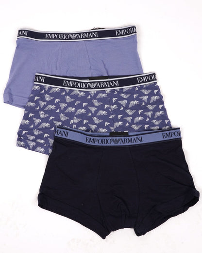 Emporio Armani 3 Pack Boxer Shorts Blue/Oxford/Indigo