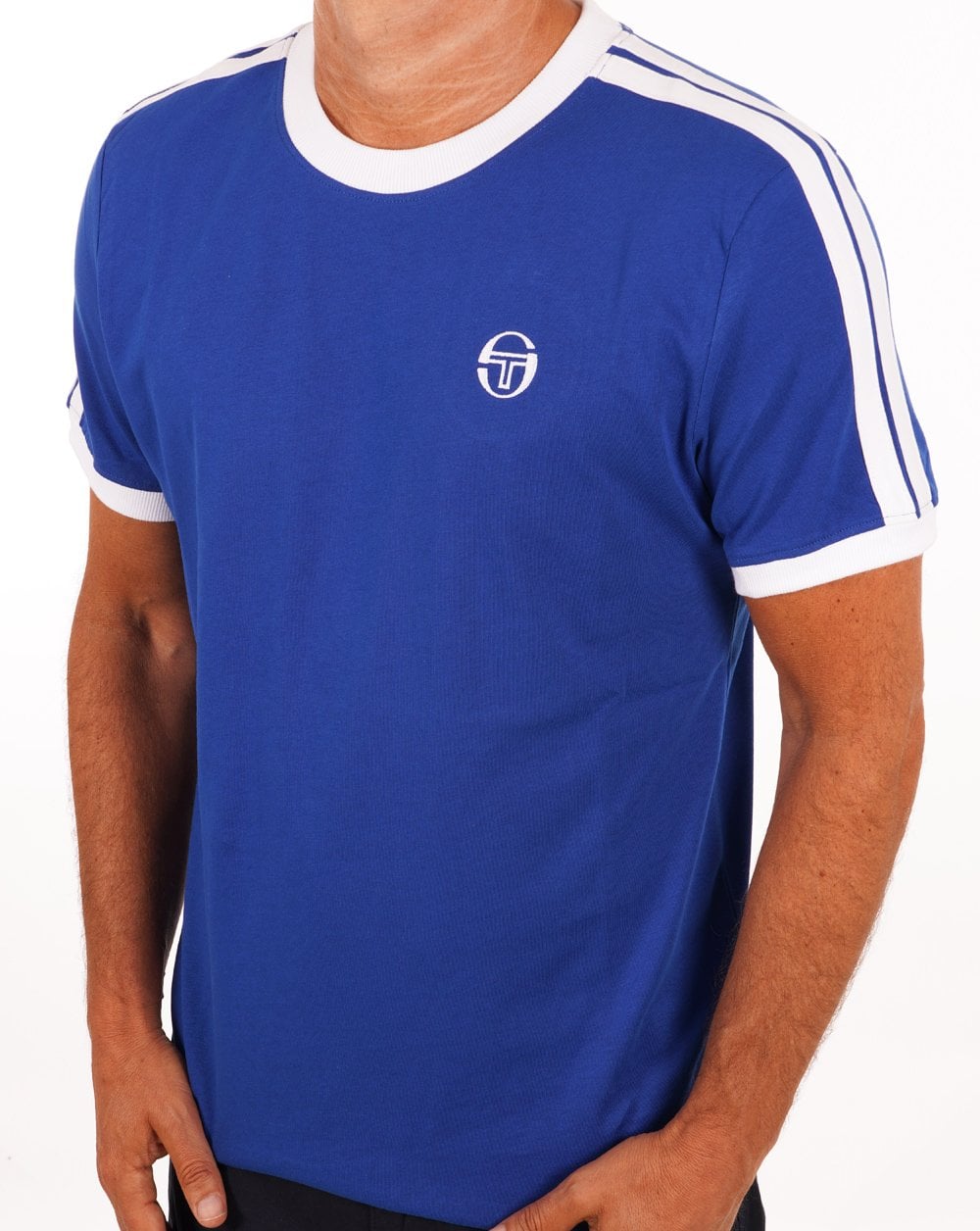 Sergio Tacchini Retro T Shirt Royal White