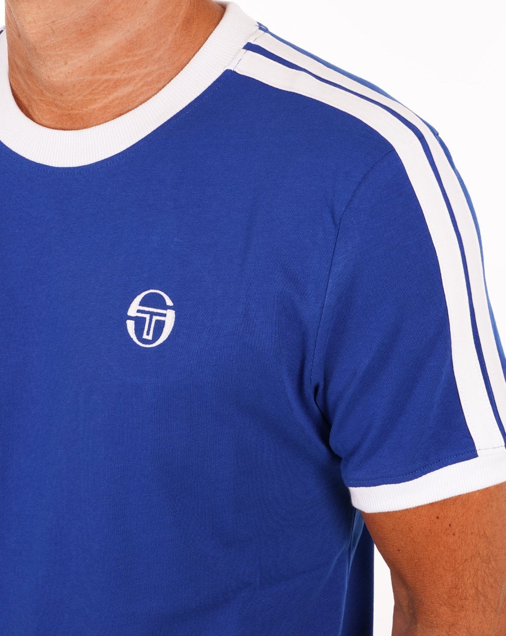 Sergio Tacchini Retro T Shirt Royal White