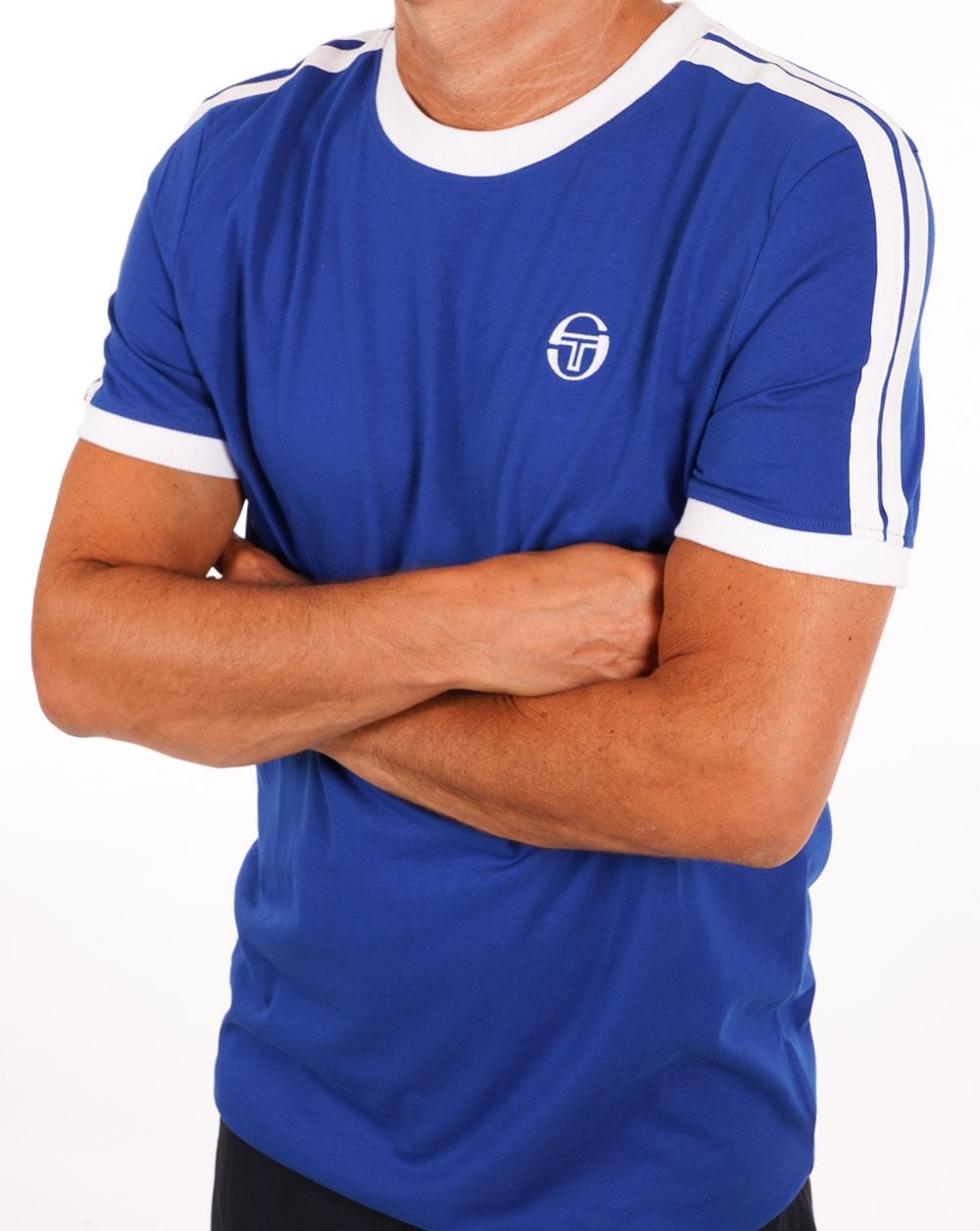 Sergio Tacchini Retro T Shirt Royal White